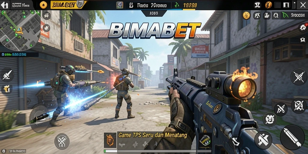 Screenshot gameplay seru dari BIMABET menunjukkan aksi tembak-menembak.