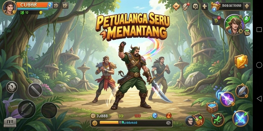 Tampilan utama gameplay CU888 dengan aksi petualangan seru.