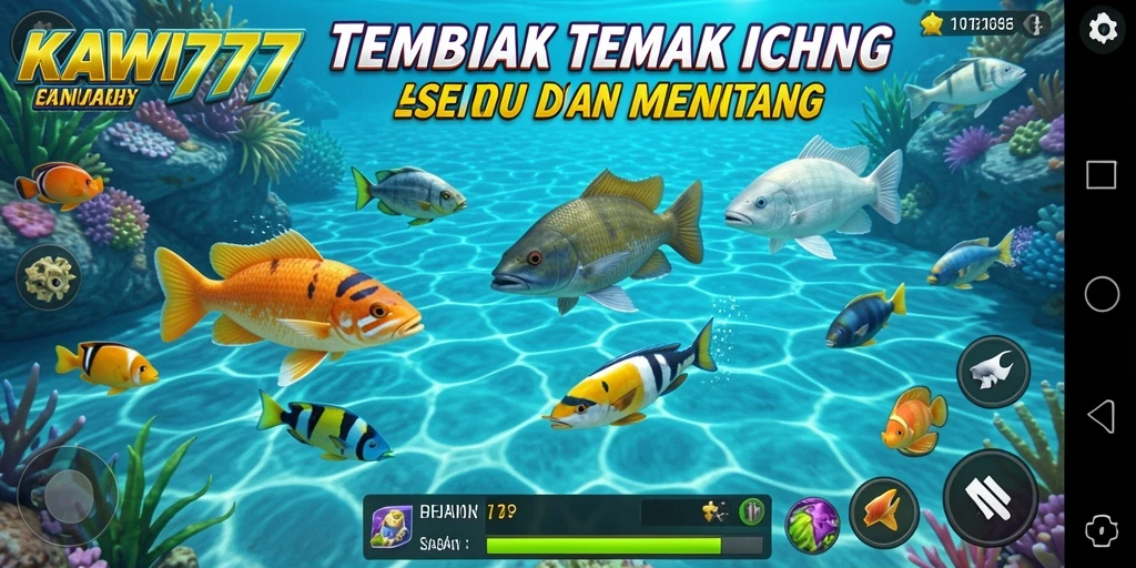 Tampilan gameplay KAWI777 dengan aksi Tembak Ikan yang seru.