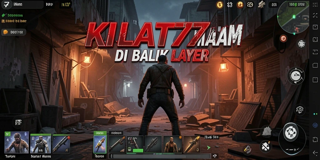 Screenshot gameplay KILAT77 menampilkan suasana horor yang mencekam.