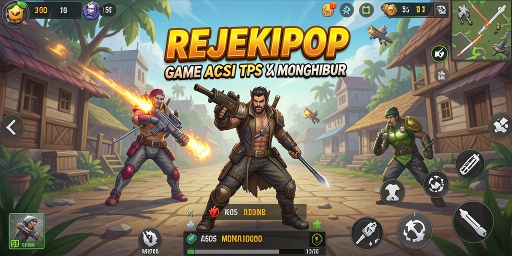 Screenshot gameplay seru dari REJEKIPOP menampilkan aksi TPS yang mendebarkan.