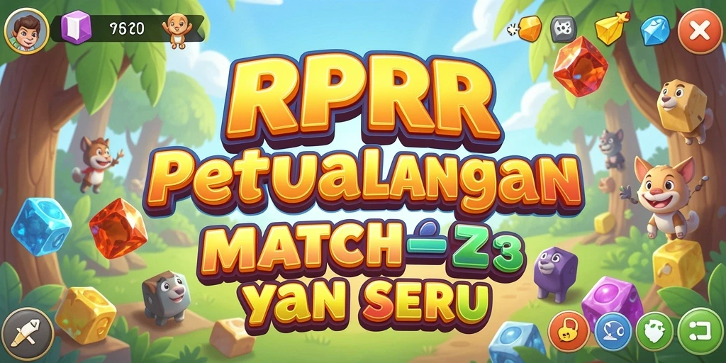 Screenshot gameplay RPRR menampilkan keseruan mencocokkan elemen Match-3.