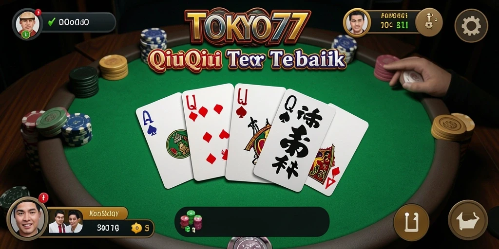 Tangkapan layar utama TOKYO77 menampilkan serunya gameplay QiuQiu.
