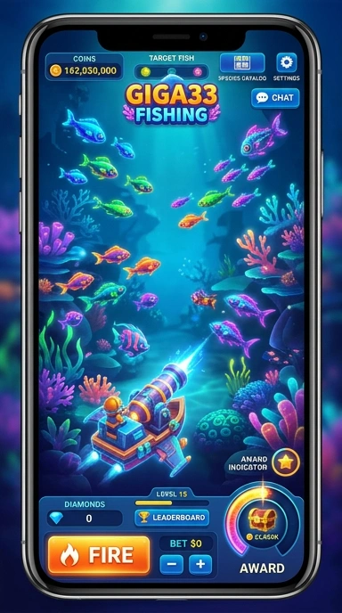Screenshot memperlihatkan tampilan antarmuka pengguna giga33 yang intuitif.